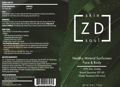 Package Label (Zen Derm Healthy Mineral Sunscreen Face And Body 205)